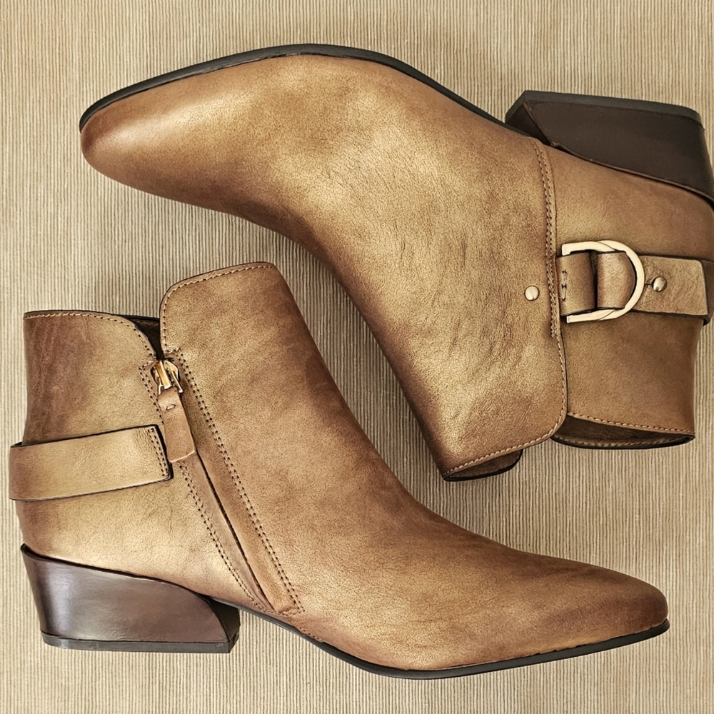 Naked Feet Alcor Militage booties 10 with buckle and strap detail - NEW IN BOX!